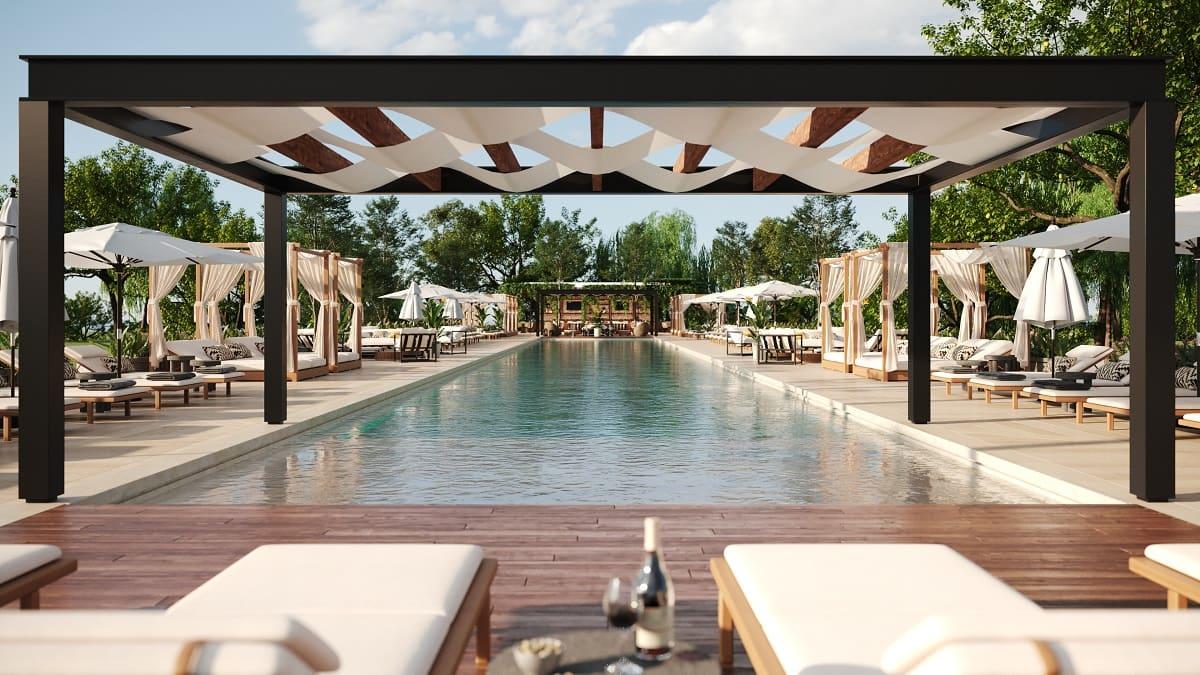 Pool with snack bar 