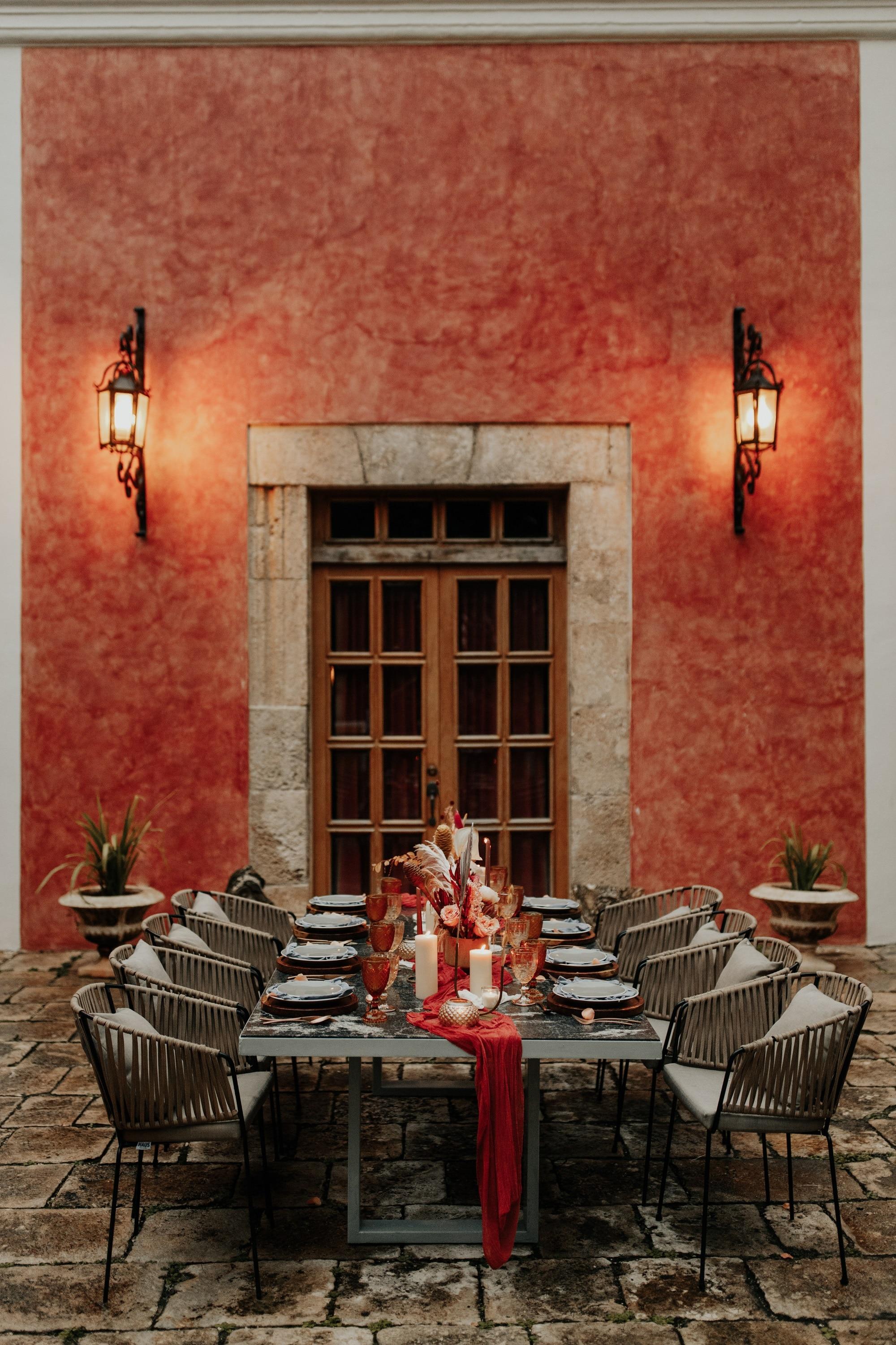 wedding hacienda set up