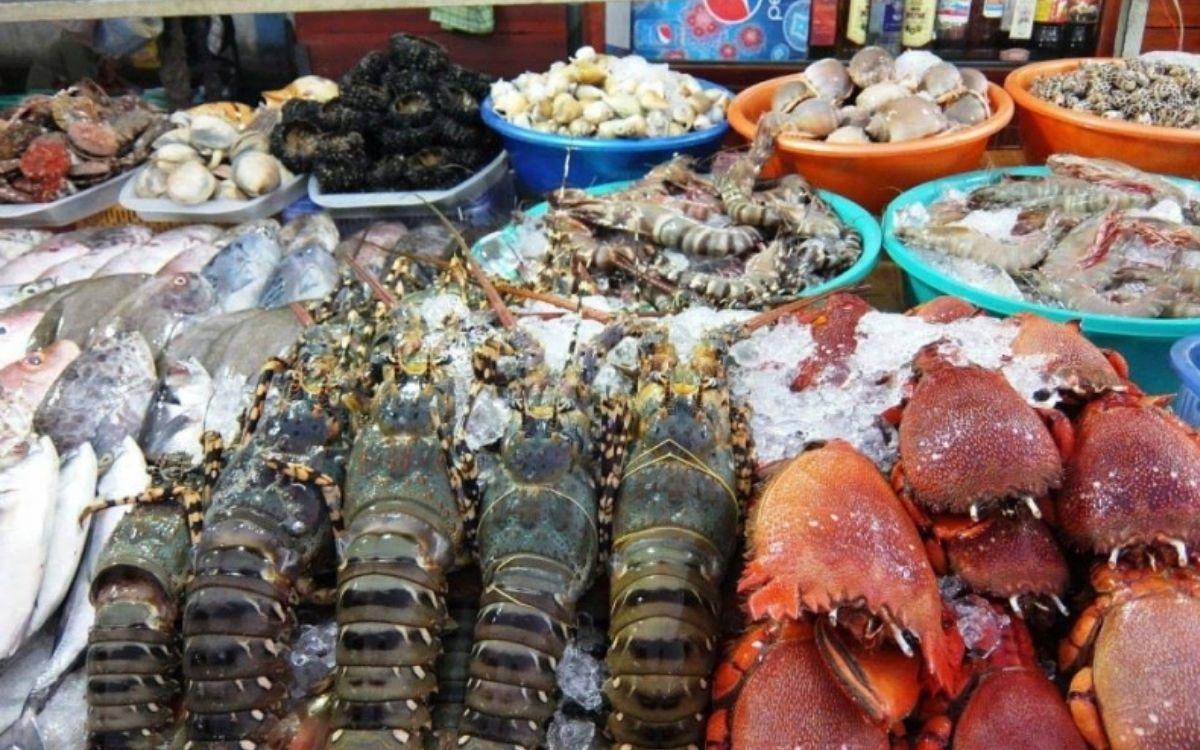 Hải sản tươi sống tại chợ Hạ Long