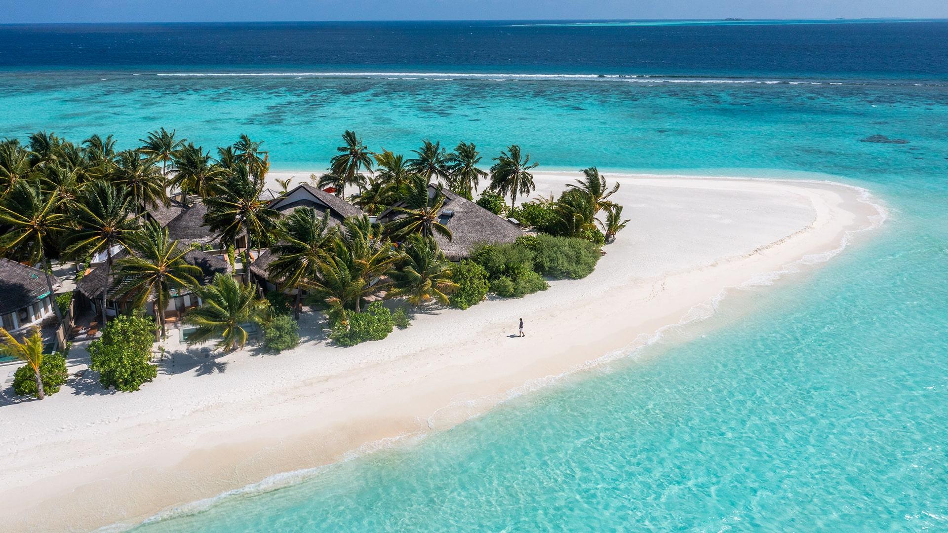Angsana Velavaru Maldives Aerial View Beach
