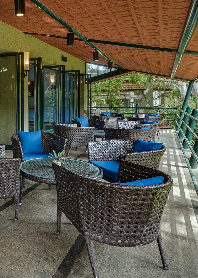 Outdoor Sitting Area of Mirage - Contiental Resturant in Angsana Resort Bangalore