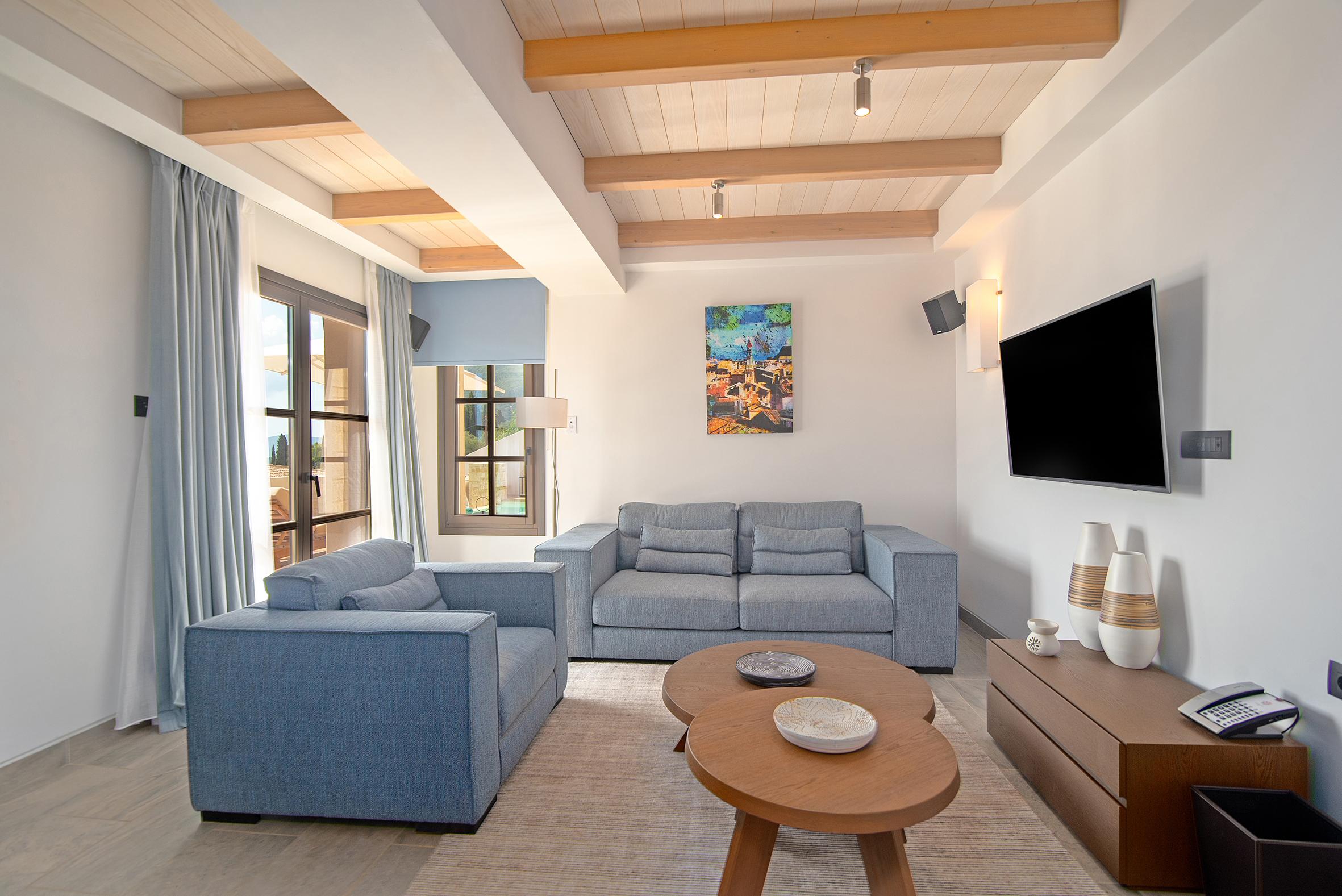 Ionian Seaview Pool Suite_living room