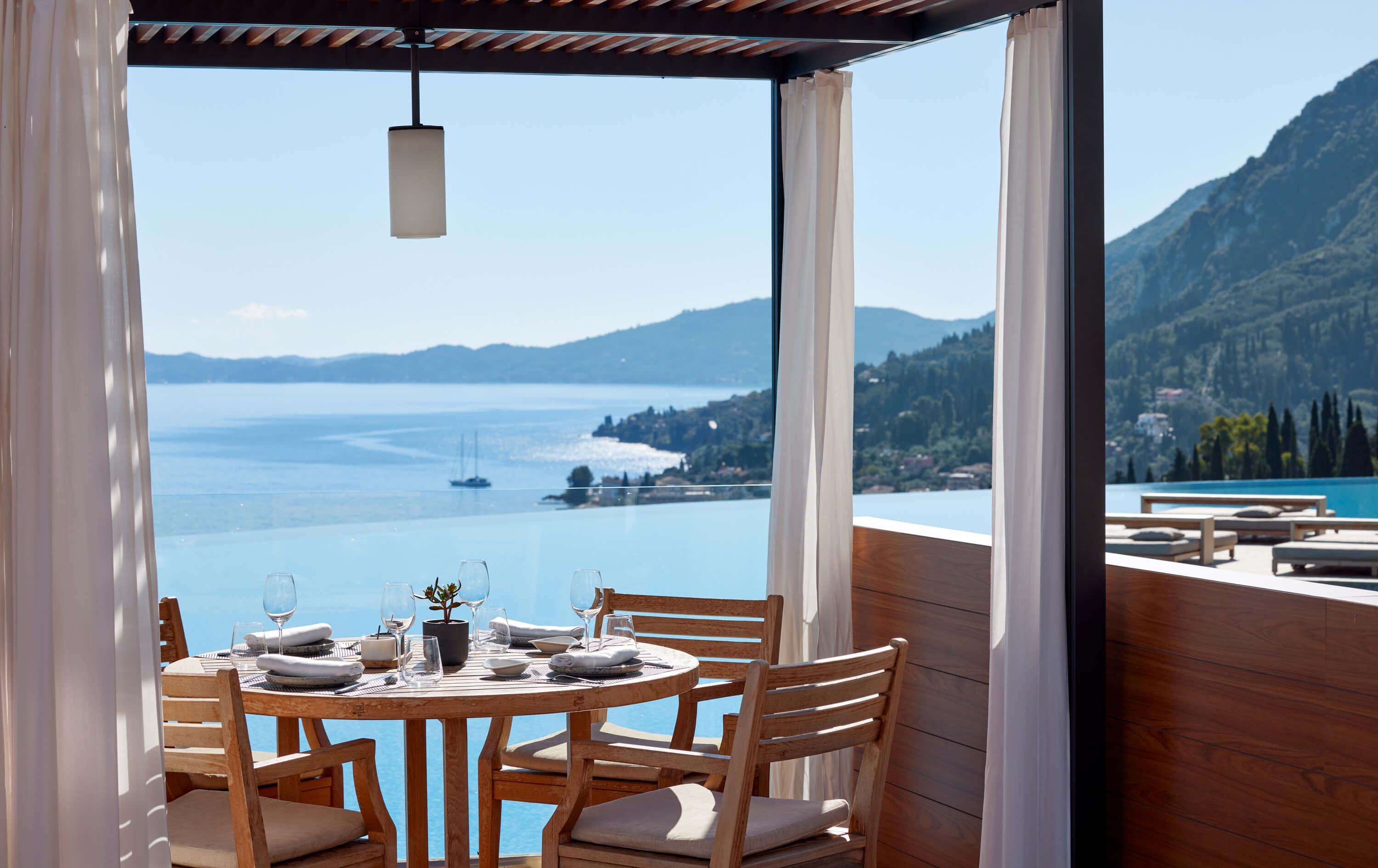 corfu restaurants with view