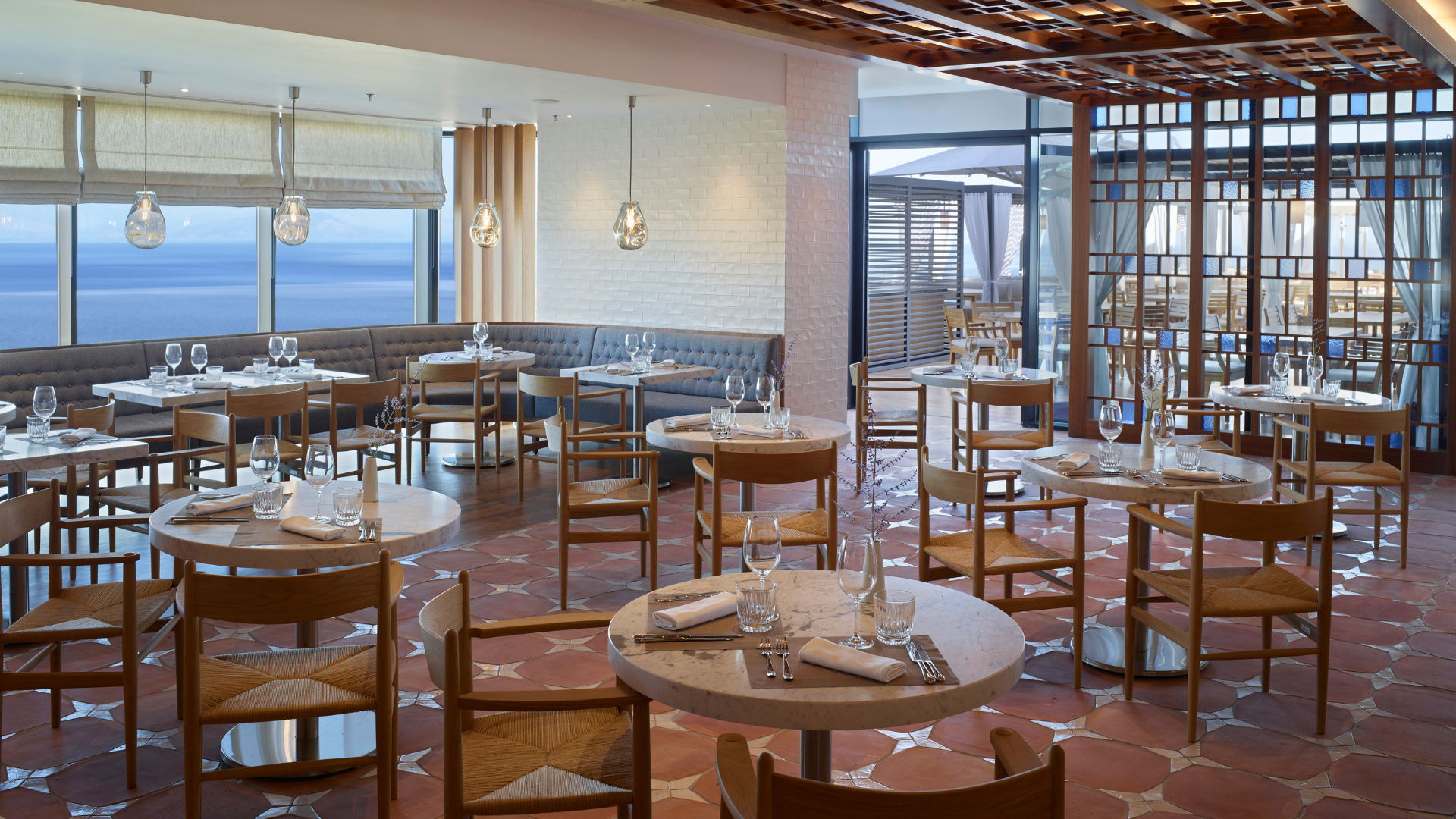 interior space sofrito with sea views