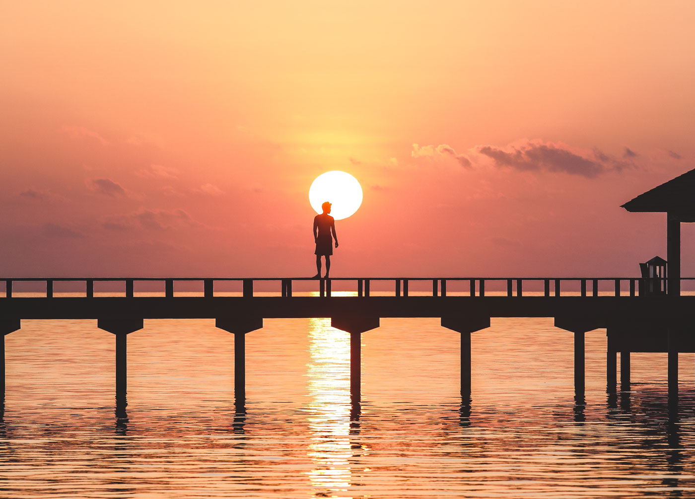 Maldives Water Villa Sunset