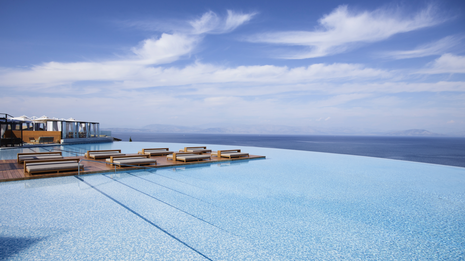 Angsana Corfu view over pool out to sea