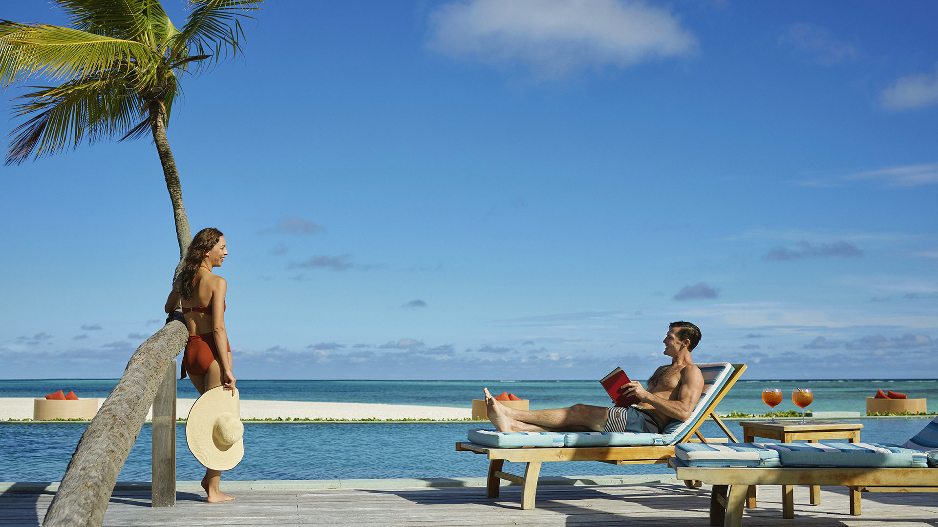 Angsana Velavaru - Couple at Kuredhi Pool 