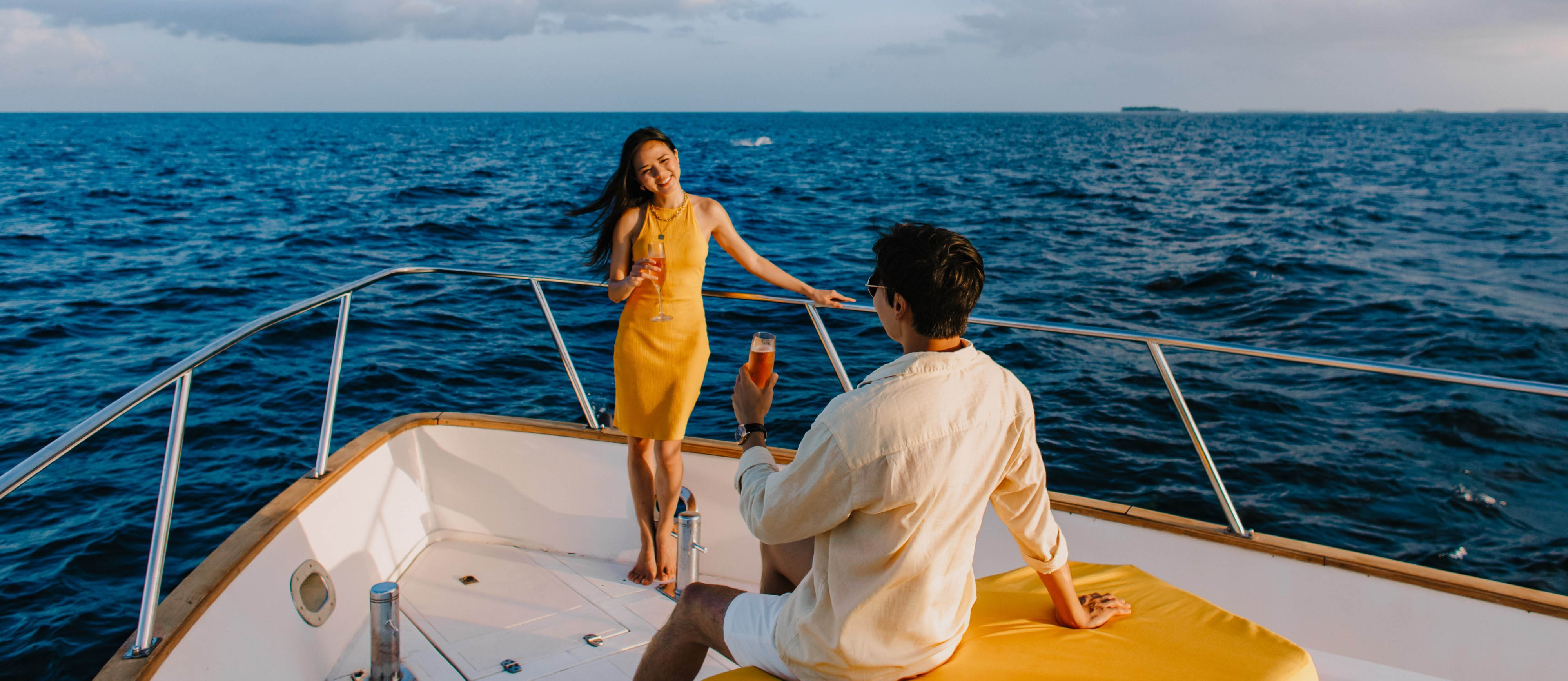 Couple on a Sunset Cruise at Angsana Velavaru
