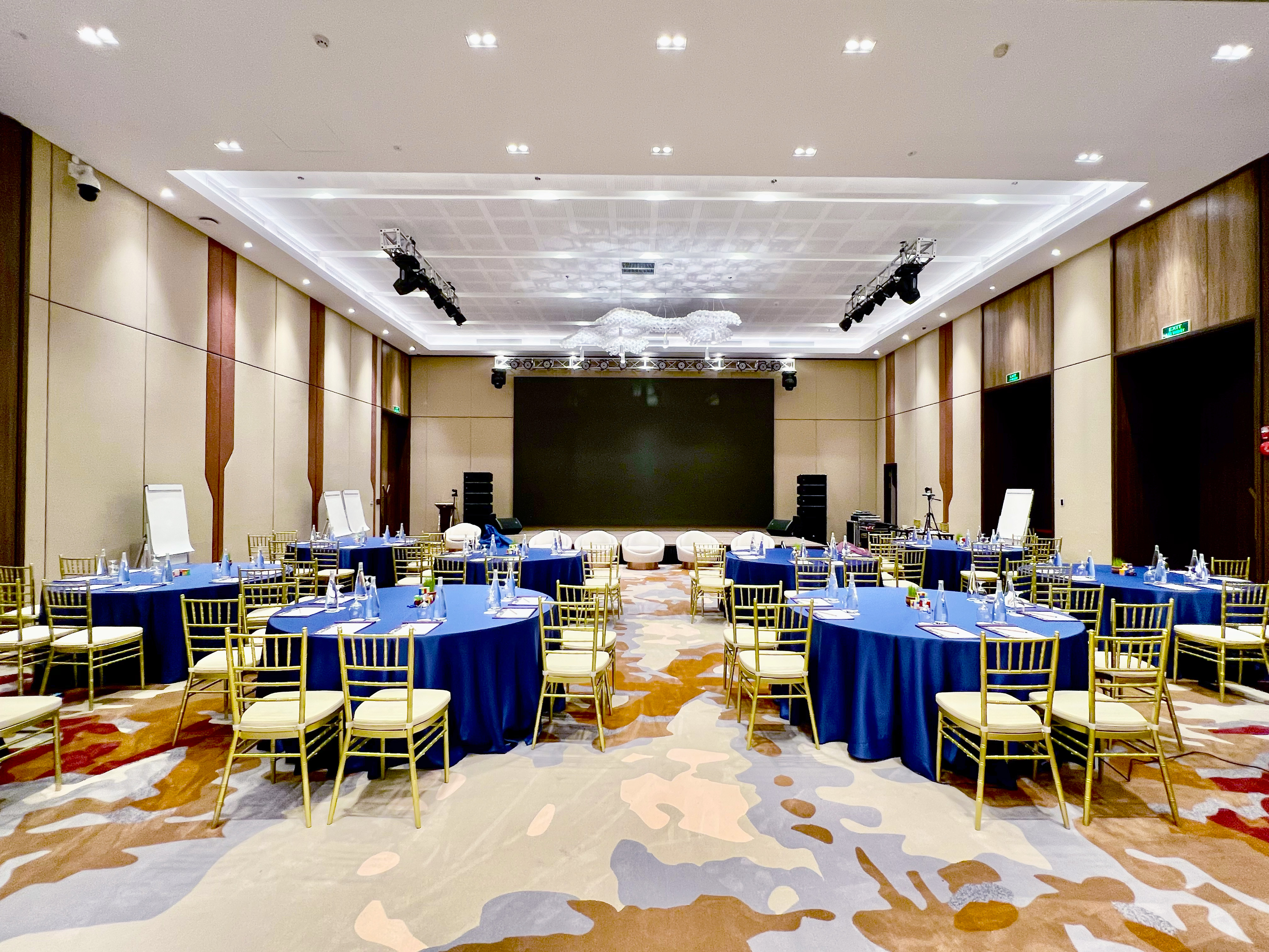 Half-moon set up at ballroom